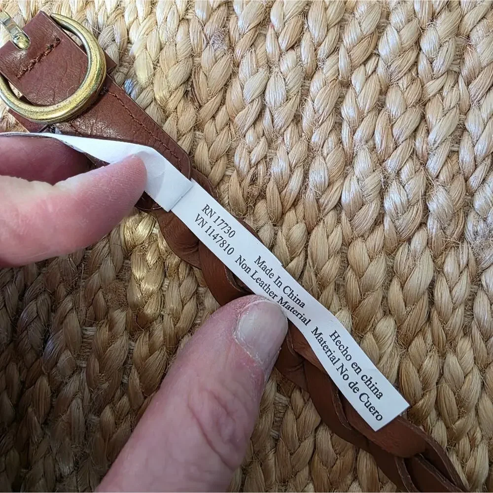 Target Braided Non Leather Brown Belt Womens L Casual Equestrian Vegan
